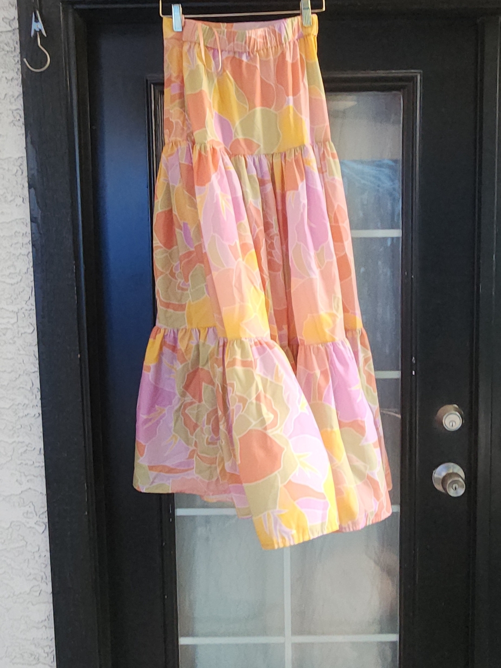 Women’s Pastel Floral Tiered Maxi Skirt - Pink Multi - Picture 2 of 4